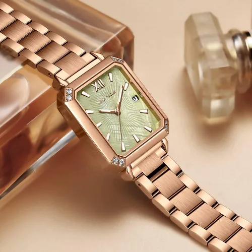 Vista 4 de MF MINI FOCUS Reloj de cuarzo analógico simple para mujer, resistente al agua, luminoso, con correa de acero inoxidable, fecha automática
