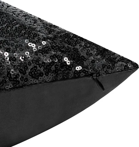 Vista 7 de Fundas de cojín cuadradas decorativas para el hogar, con lentejuelas sólidas y brillantes, para bodas, fiestas, 16 x 16 pulgadas (15.7 x 15.7 in)
