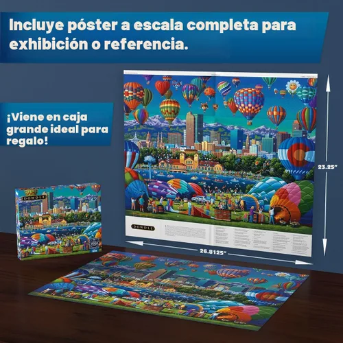 Vista 2 de Buffalo Games - Sapphire Select- Eric Dowdle - Balloon Spectacular - Rompecabezas de 1000 piezas - Desafiante y divertido - Tablero de rompecabezas