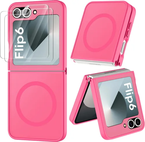 Vista 46 de ORETECH Magnético para Samsung Galaxy Z Flip 6 con 2 protectores de Negro