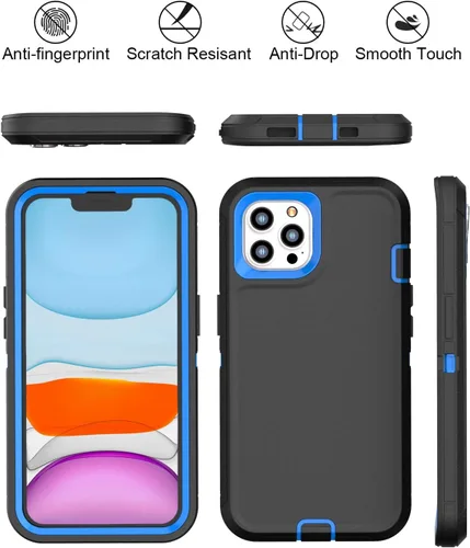 Vista 5 de Funda diseñada para iPhone 11 Pro Max [protección resistente 3 en 1 de cuerpo completo] con 2 protectores de pantalla, funda protectora resistente