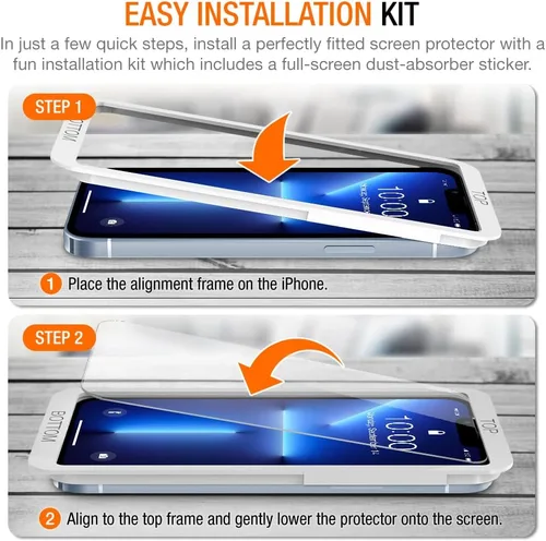 Vista 5 de Trianium Protector de pantalla de vidrio templado compatible con iPhone 13 Pro Max (2021), paquete de 3 películas de vidrio HD 9H