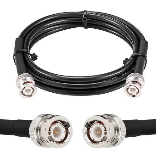Vista 22 de MOOKEERF Cable BNC - 1 pie 2 piezas RG58 50 ohm macho a macho cables coaxiales de extensión BNC de baja pérdida para antenas, radios RF, módems