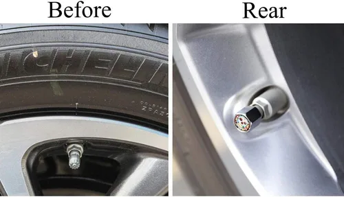 Vista 5 de 4 unids/set car styling aleación de zinc cráneo con estilo de flor de coche válvula de neumático tapas de rueda neumáticos neumático vástago tapa
