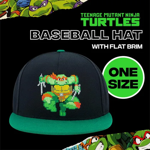 Vista 2 de Concept One Unisex-Adult Teenage Mutant Ninja Turtles Baseball Cap, TMNT Adult Skater Snapback Baseball Hat with Flat Brim