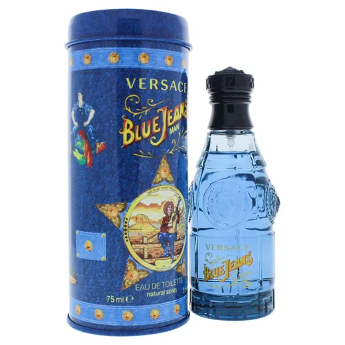 Vista 3 de Blue Jeans de Gianni Versace para hombre, Eau de Toilette en espray, 2.5 onzas