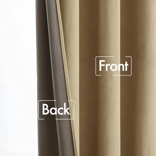 Vista 6 de MIULEE Cortinas opacas plisadas de terciopelo beige