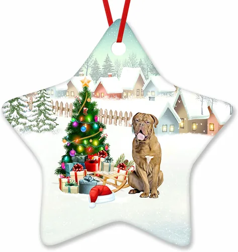 Vista 42 de Prezzy Airedale Terrier - Adorno para decoración de árbol de Navidad, regalos lindos para amantes de los perros, para familiares y amigos, nuevo