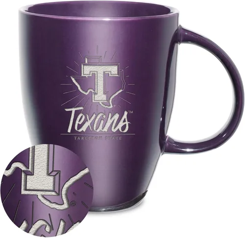 Vista 81 de Rico Industries - Taza de lustre cerámico con grabado láser de la NCAA de 18oz - Café-Té