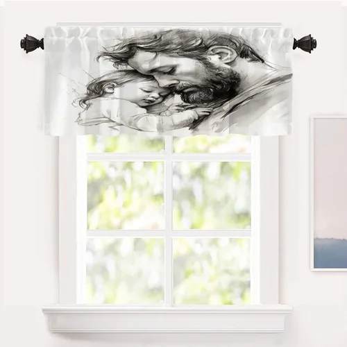 Vista 37 de Shrahala Cortinas republicanas de elefante americano para ventanas de cocina, paneles de cortina de ventana de poliéster multicapa con rayas rojas
