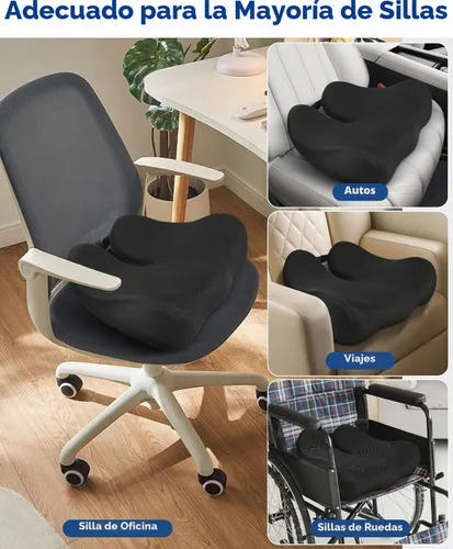 Vista 8 de Cojín de asiento para silla de oficina - Cojín de espuma viscoelástica para Negro