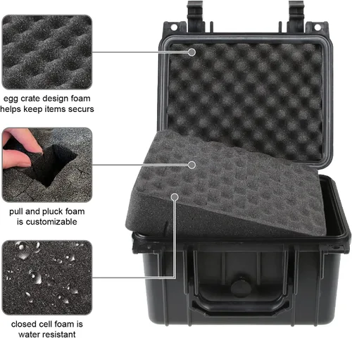 Vista 5 de Olympia Funda rígida impermeable de 10.47" con espuma personalizable DIY, apta para el uso de equipo, accesorios, cámara, etc