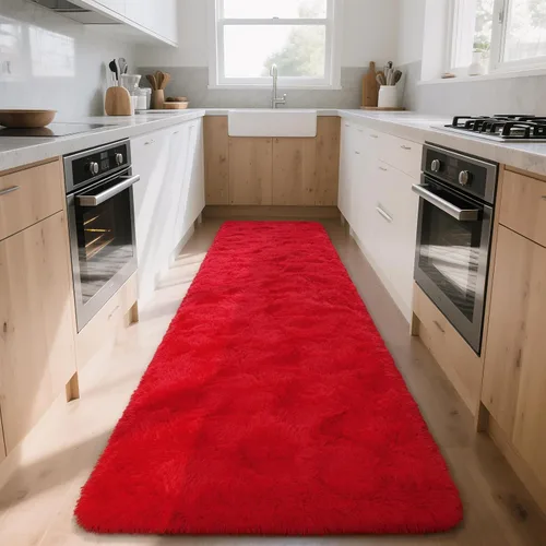 Vista 31 de DETUM Alfombra pequeña de 2 x 3 pies para dormitorio, Kicthen entrada, pasillo, lavable, antideslizante, color borgoña, alfombras de felpa