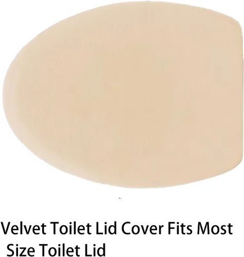 Vista 3 de Madeals Juego de 4 alfombrillas de baño de espuma viscoelástica con tapa de inodoro y alfombra combinada, color beige