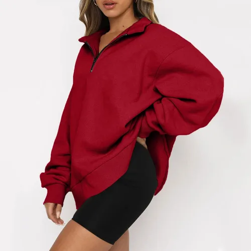 Vista 5 de Ropa de invierno para mujer, 2022, casual, de moda, de manga larga, con cremallera, para Navidad, primavera