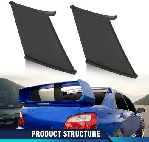 Vista 9 de PIT66 Alerón trasero con soporte rígido y estabilizador compatible con Subaru Impreza WRX STi 2002-2007, 4 piezas