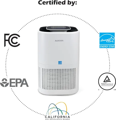 Vista 6 de Aurora Purificador de aire AR100W para moho, humo, polvo, olores, polen, alérgenos y gérmenes con purificación de 3 etapas, cubre hasta 1,100 pies