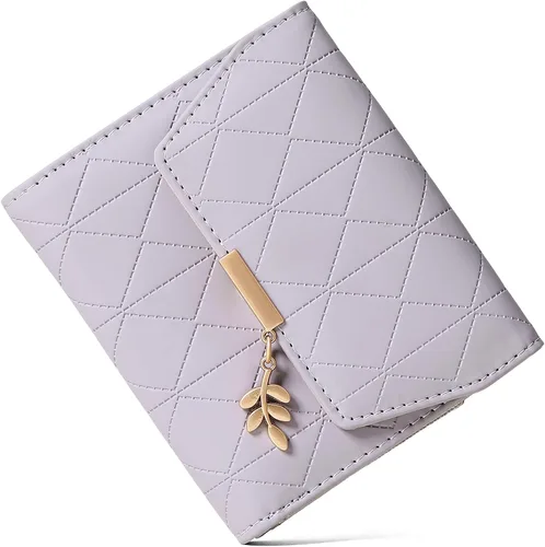 Vista 10 de RNIEGA Cartera pequeña de cuero para mujer, con bloqueo RFID, tarjetero compacto con cremallera y bolsillo para monedas con ventana de identificación