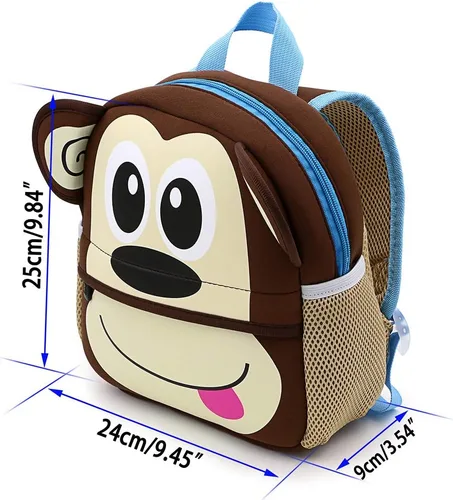 Vista 7 de Hipiwe, mochila para bebés, niños, niñas, para jardín de infantes, de neopreno, con adorables caricaturas animadas, para niños de 1 a 5 años