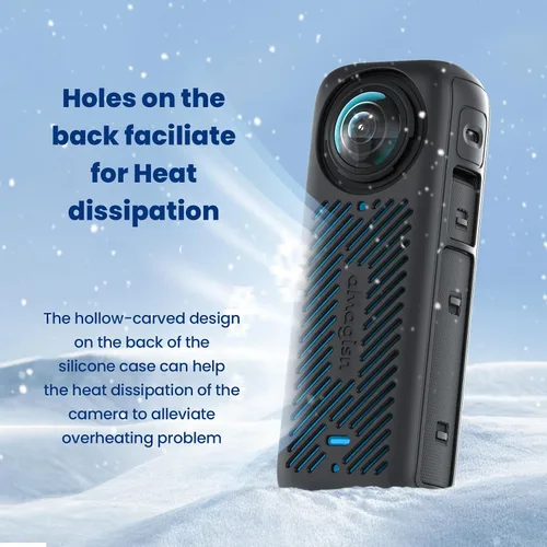 Vista 3 de Insta 360 X4 Lens Guards - Funda de silicona y protectores de pantalla compatibles con Insta360 X4