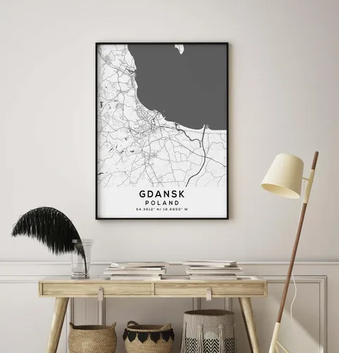 Vista 8 de Mapa de Gdansk, Polonia, Light 2 (16x20)