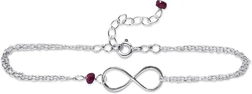 Vista 93 de Pulsera con dije de infinito con piedra natal, joyería hecha a mano, regalo para ella