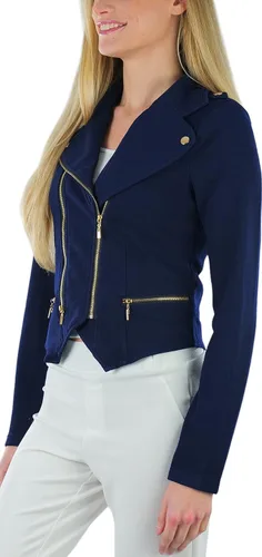 Vista 6 de ToBeInStyle Blazers de manga larga con cremallera y botones para mujer