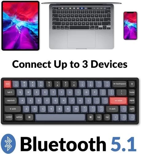 Vista 9 de Keychron K6 Pro Teclado mecánico inalámbrico personalizado, macro programable QMKLauncher, interruptor marrón Keychron K Pro intercambiable