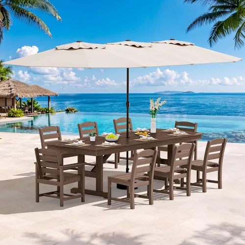 Vista 23 de SERWALL Outdoor 84" HDPE Rectangular Dining Table for 6-8,All-Weather,Aruba