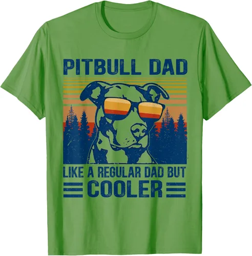 Vista 18 de Camiseta divertida retro de Pitbull Dad Like A Regular Dad But Cooler Gris Oscuro