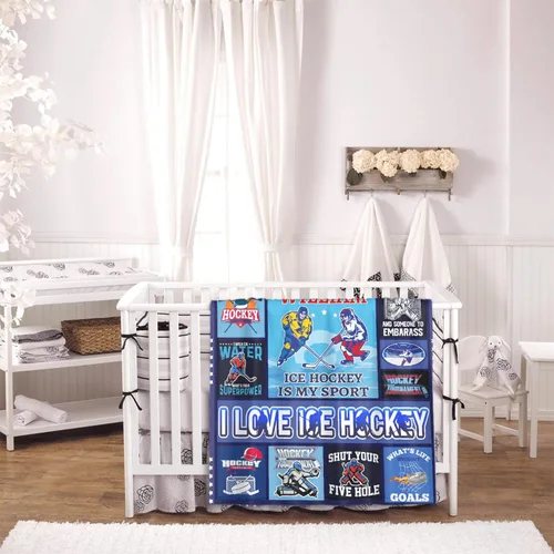 Vista 4 de Regalos personalizados de hockey sobre hielo para adolescentes, niños y niñas, mantas de franela premium personalizadas para amantes del hockey
