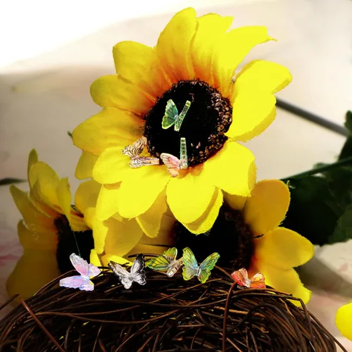 Vista 4 de 50 piezas de mini mariposas para manualidades, miniaturas de casa de muñecas, mini cosas de resina, mini mariposas diminutas para jardín de hadas