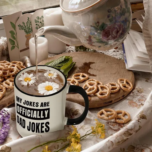 Vista 6 de Aurahouse Regalos para Papá Primerizo, Taza Oficial de Chistes de Papá, Anuncio de Embarazo Divertido para Esposo, Regalos para Papás Primerizos