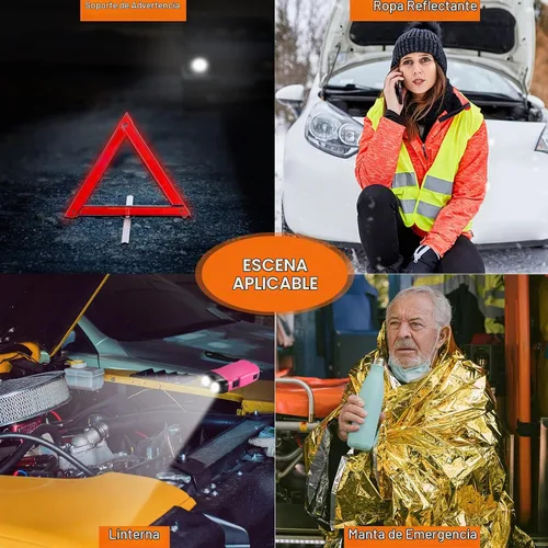 Vista 6 de THINKWORK - Kit de emergencia de coche para regalos de adolescentes y damas, kit de asistencia en carretera rosa con juego de herramientas