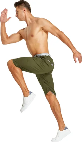 Vista 59 de JustSun Pantalones cortos para hombre, estilo casual, de algodón, con cintura elástica y bolsillos Negro