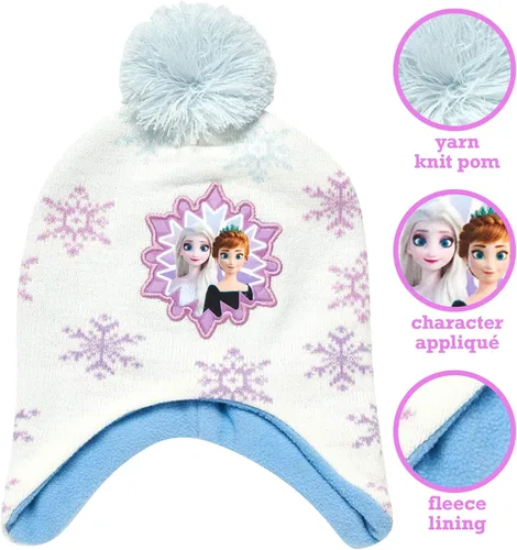 Vista 2 de Disney - Gorro de invierno para niñas y 2 pares de guantes o manoplas (edad 2-7)
