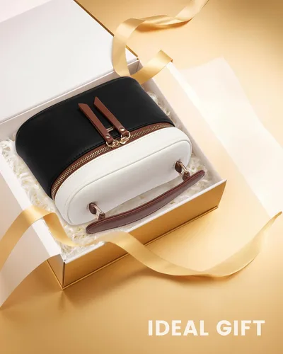Vista 8 de LOVEVOOK - Bolso bandolera para mujer, con asa superior y pequeño bolso de hombro de cuero PU, bolso de mano con solapa para damas