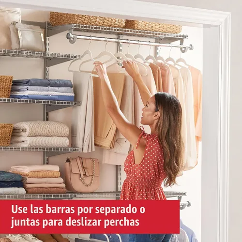 Vista 4 de Rubbermaid, Juego de Lujo para Armario, Color Blanco, de 3 a 6 pies, FG3H8800WHT titanio