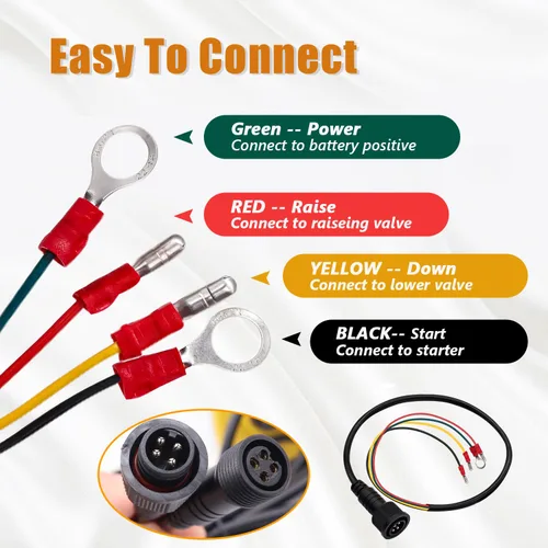 Vista 3 de mankk Interruptor de control remoto de remolque de descarga de 4 cables 12V DC Interruptor de control hacia arriba hacia abajo Unidad de potencia