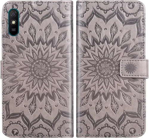 Vista 5 de Funda de teléfono para Xiaomi Redmi 9A Redme 9i Wallet Carcasas con protector de pantalla de vidrio templado y cubierta delgada de cuero con tapa