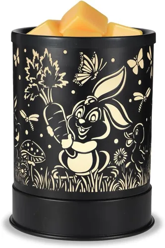 Vista 5 de Nawaza - Calentador de cera de metal 2 en 1, eléctrico, para velas aromáticas, derretido de cera y cubos de cera con luz LED, quemador de aceites