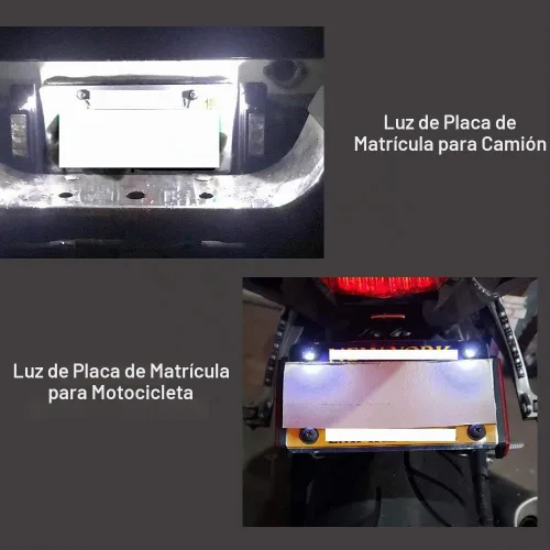 Vista 7 de Luz para matrícula, tornillo de matrícula, LED, superbrillante 12 V, impermeable, bombilla LED para placa de matrícula, para motocicleta, camión