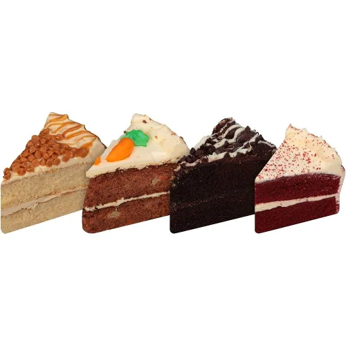 Vista 4 de Our Specialty Pastel variado de doble capa de 8 pulgadas con caramelo, zanahoria, chocolate y pastel de terciopelo rojo, 46 onzas, congelado