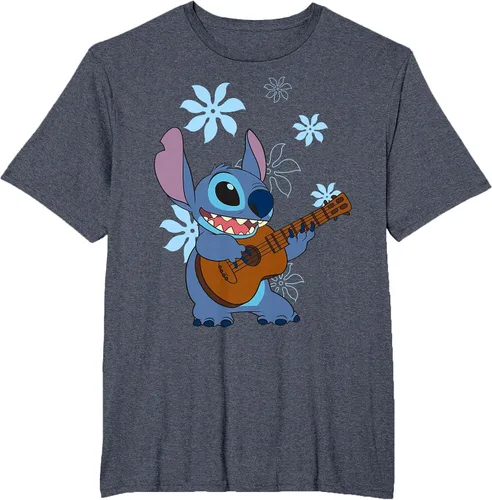 Vista 3 de Camiseta de danza floral Lilo & Stitch con ukelele para niñas Gris asfalto