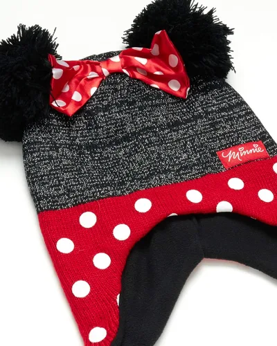 Vista 4 de Disney Conjunto de gorro y guantes de invierno de Minnie Mouse para niñas niñasniñas