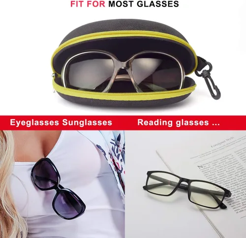 Vista 3 de RayLove Estuche para lentes de sol (paquete de 3) portátil con cremallera para viajes