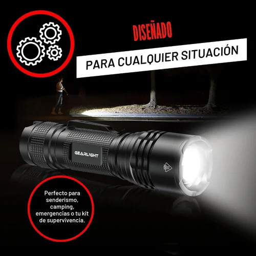 Vista 9 de GearLight Linternas tácticas LED de alto lúmenes, mini linternas para transporte EDC, linterna de emergencia compacta y potente hecha de aluminio