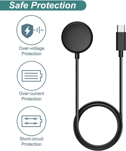Vista 4 de Cargador para reloj inteligente Google Pixel Watch de 1ª generación (negro, USB tipo C) Cargador para reloj inteligente Google Pixel Watch de 1ª