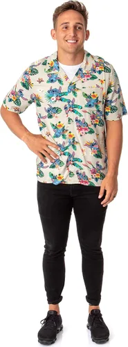 Vista 4 de Disney Lilo And Stitch - Camisa hawaiana con botones para hombre