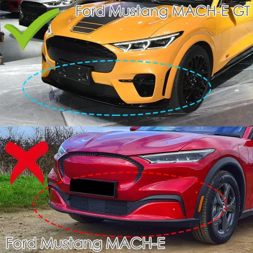 Vista 6 de Q1-TECH, borde de parachoques delantero compatible con Ford Mustang Mach-E GT 2021, 2022, 2023, modelo Mach-E GT, alerón de labio de parachoques